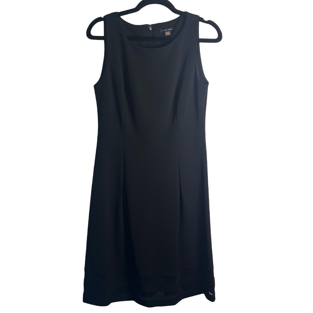 Tommy Hilfiger Womens Black Sleeveless Mesh Hem Sheath Dress Size 10 Career